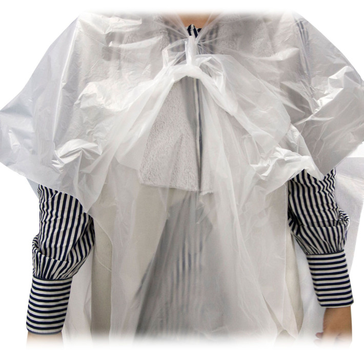 Pelerina cosmetica PRIMA, transparente, 100x150 cm, 100 bucati