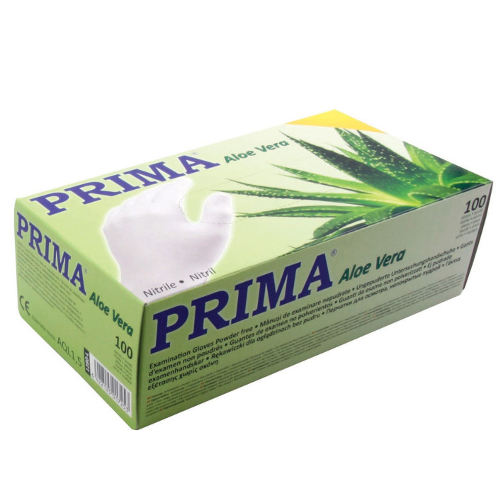 Manusi examinare PRIMA din nitril, cu aloe vera, nepudrate - 100 bucati