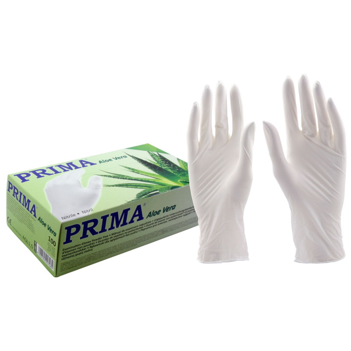 Manusi examinare PRIMA din nitril, cu aloe vera, nepudrate - 100 bucati