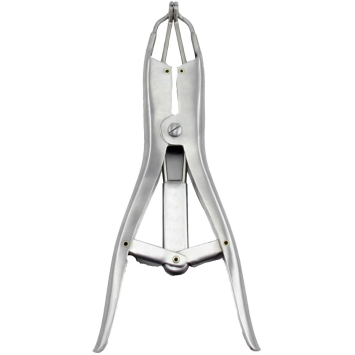 Cleste inox, pentru aplicarea inelelor de cauciuc (castrare)