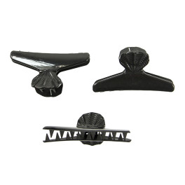Cleme de par pentru coafat din plastic, negru, 8.2cm, 12bucati