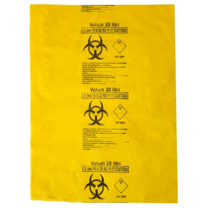 Saci Galbeni BIOHAZARD ADR 20litri 50buc/set