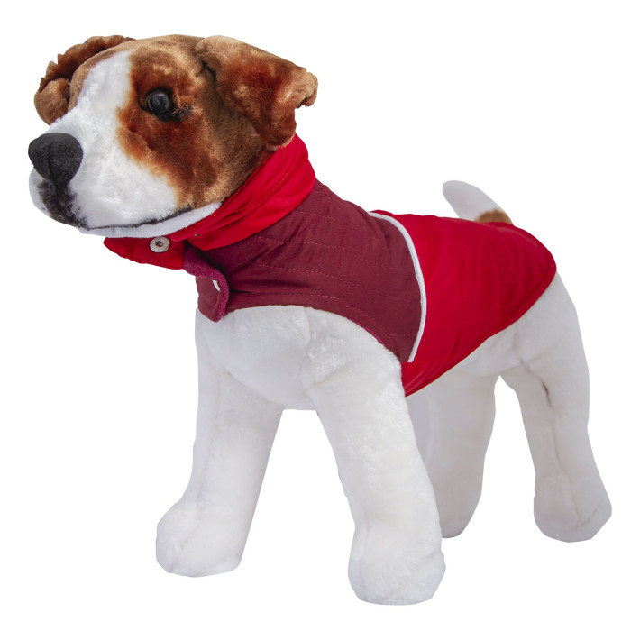 Jacheta din material textil PRIMA, pentru caini si pisici, fas rosu/grena