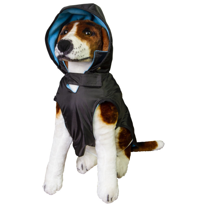 Geaca animale PRIMA, impermeabila, din fas, cu fermoar, captuseala albastra, marimea 36