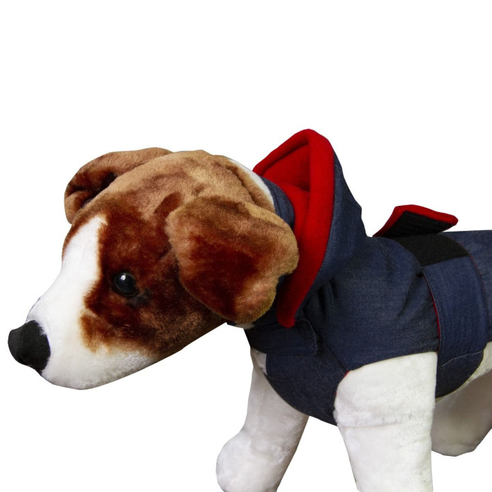 Geaca animale captusita cu polar rosu 27cm