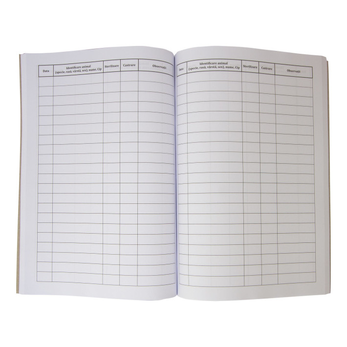 Registru evidenta castrari/sterilizari uz veterinar, A4, 100 file