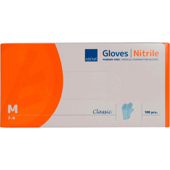 Manusi pentru examinare ABENA, nitril, albastre,nepudrate , Classic, -  100 bucati 