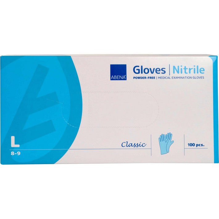 Manusi pentru examinare ABENA, nitril, albastre,nepudrate , Classic, -  100 bucati 
