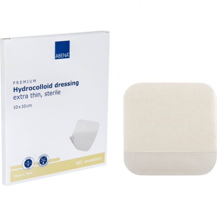 Pansament hidrocoloidal steril ABENA, 10x10 cm, foarte subtire, fara latex, de unica folosinta - 10 bucati/pachet