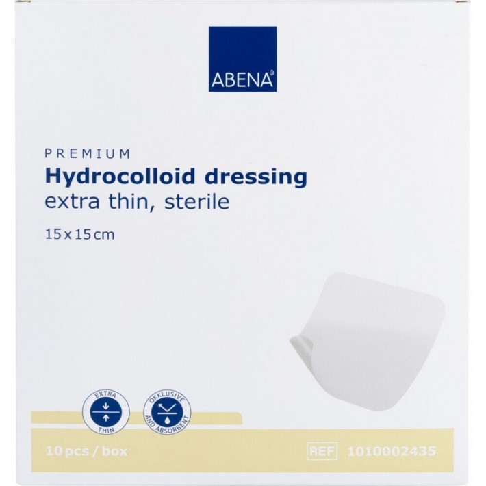 Pansament hidrocoloidal steril ABENA, 15x15cm, foarte subtire, fara latex, de unica folosinta - 10 bucati/pachet
