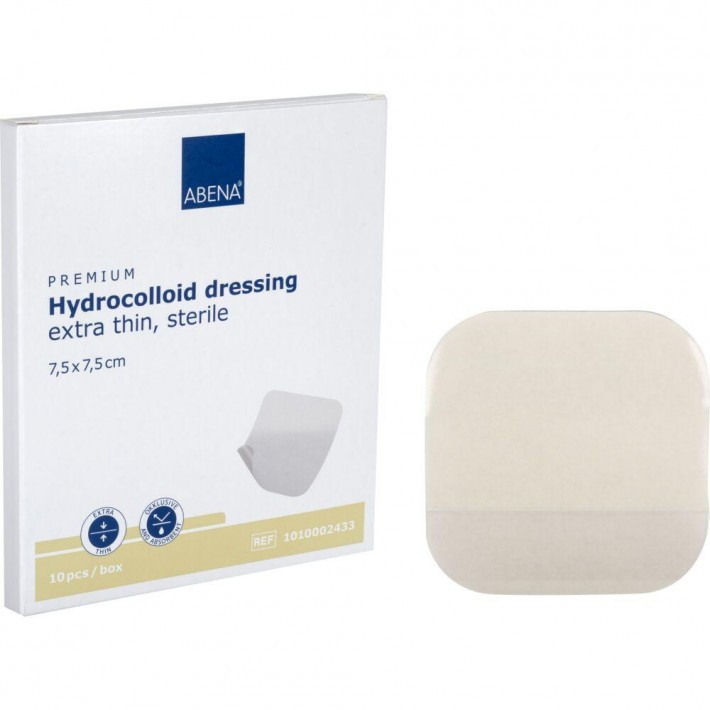 Pansament hidrocoloidal steril ABENA, 7,5x7,5cm, foarte subtire, fara latex, de unica folosinta - 10 bucati/pachet