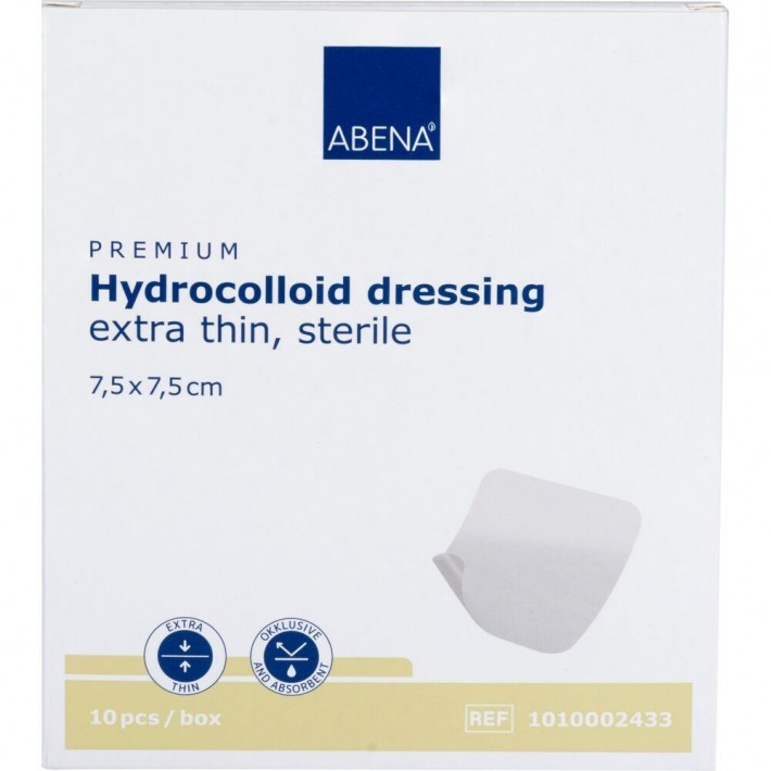 Pansament hidrocoloidal steril ABENA, 7,5x7,5cm, foarte subtire, fara latex, de unica folosinta - 10 bucati/pachet