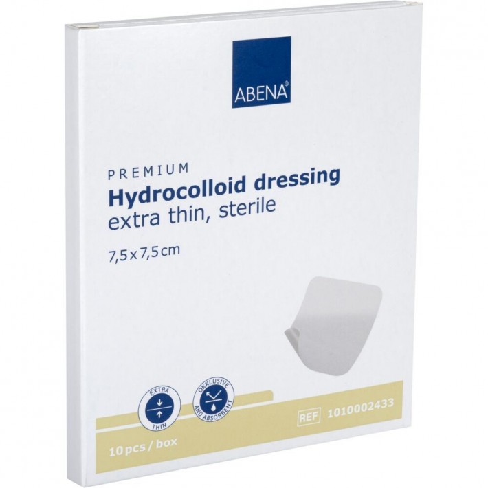 Pansament hidrocoloidal steril ABENA, 7,5x7,5cm, foarte subtire, fara latex, de unica folosinta - 10 bucati/pachet