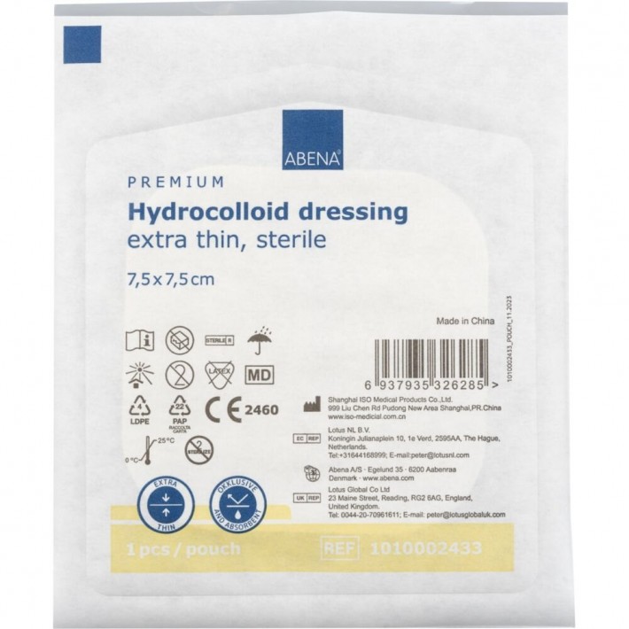 Pansament hidrocoloidal steril ABENA, 7,5x7,5cm, foarte subtire, fara latex, de unica folosinta - 10 bucati/pachet