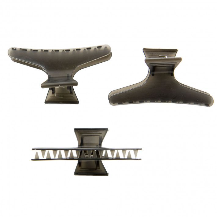 Cleme de par din plastic, negre, 8.3cm, 12bucati