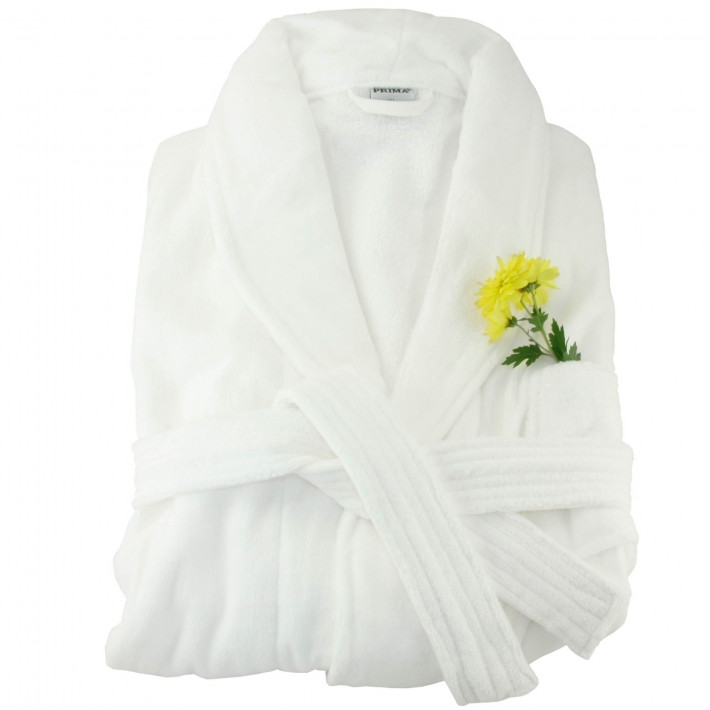 Halat baie, 100% bumbac, alb, marimea XL, 350gr/m2