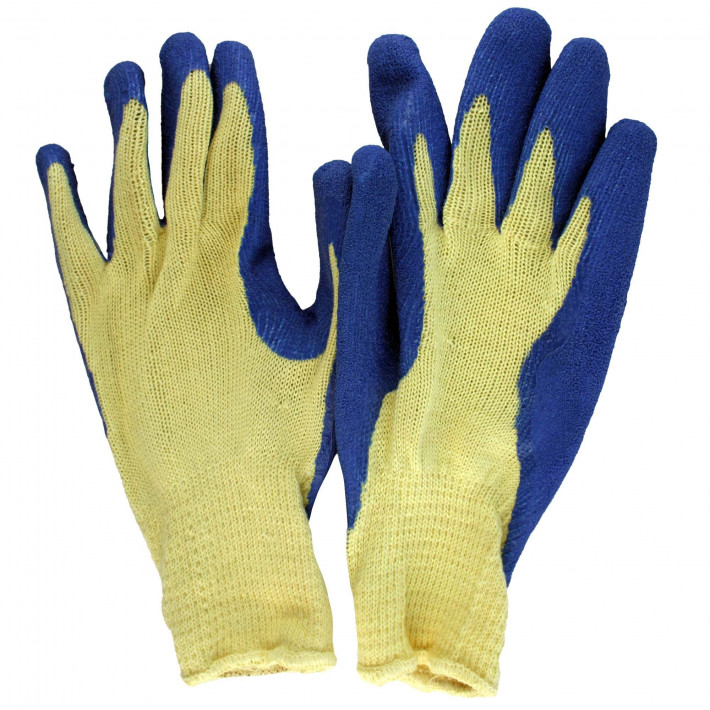 Manusi PRIMA aderente din bumbac si latex, albastre, marimea L, 1 pereche