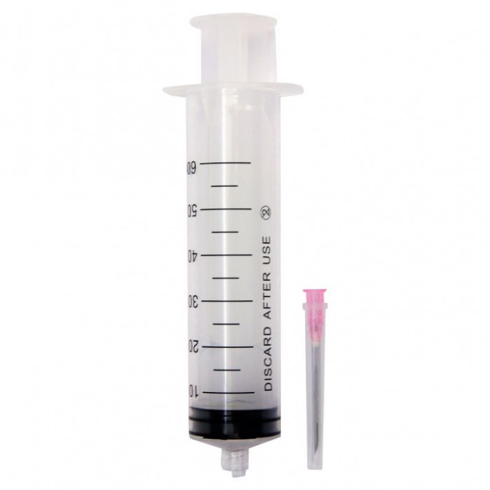 Seringi Luer Slip 50ml cu Ac 18G, 1 1/2 inch - 1.2x25mm, roz, piston cauciuc - 25 bucati