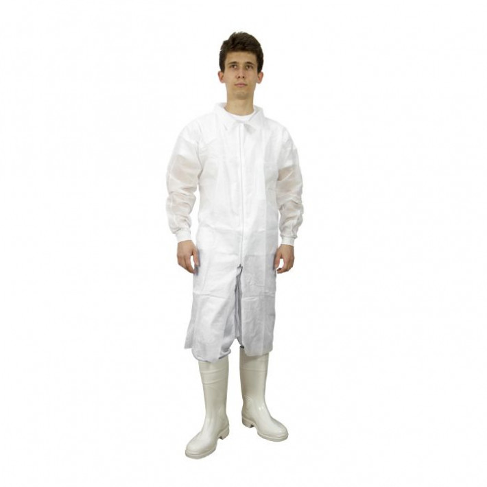 Halat SMMS cu fermoar PRIMA, alb - 1 bucata