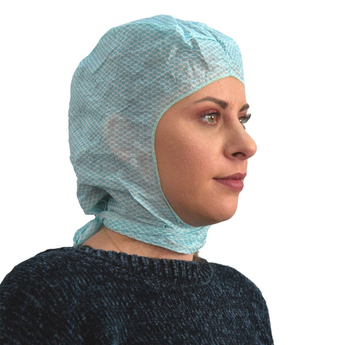 Boneta tip cagula cu legaturi PRIMA, PPSB, albastra, 100 bucati