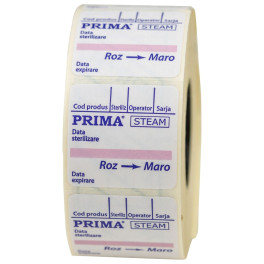Etichete dublu adezive pentru sterilizarea cu abur 1 rola PRIMA