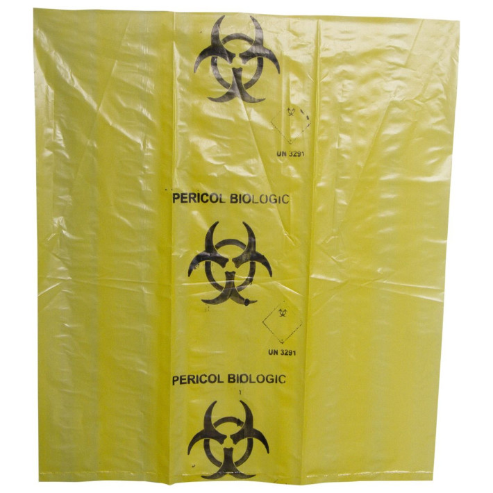 Cutie 20 litri cu sac Biohazard pentru colectarea deseurilor medicale infectioase
