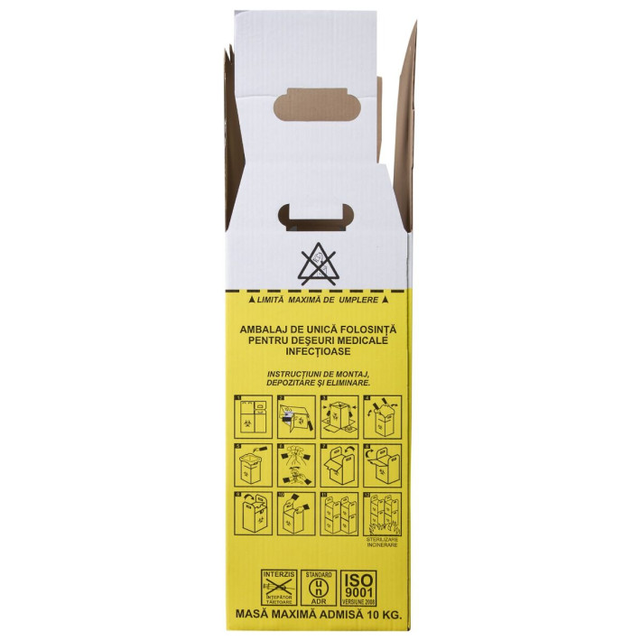 Cutie 40 litri cu sac Biohazard pentru colectarea deseurilor medicale infectioase