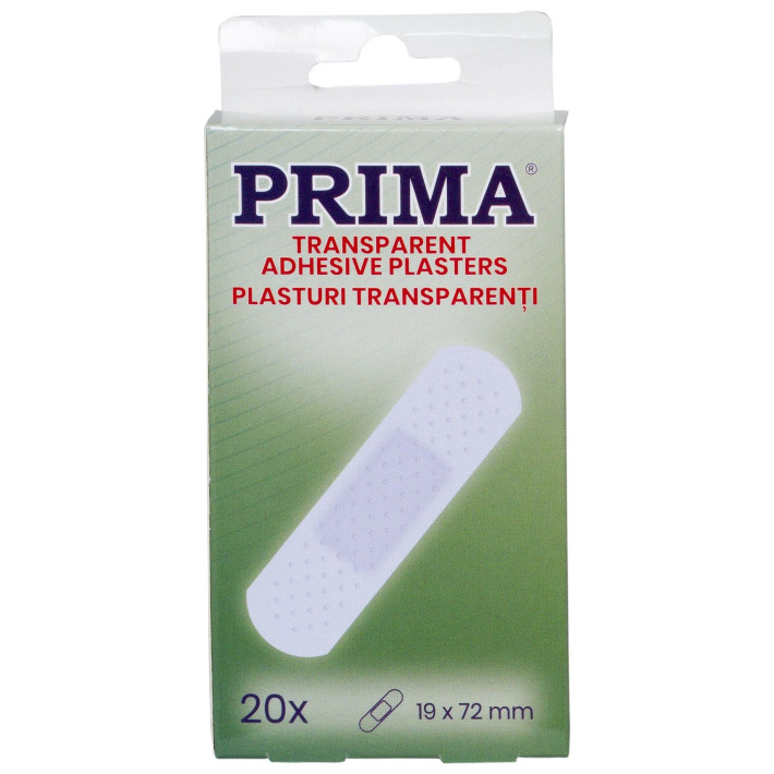 Plasturi transparenti PRIMA, 19x72mm, 20 bucati