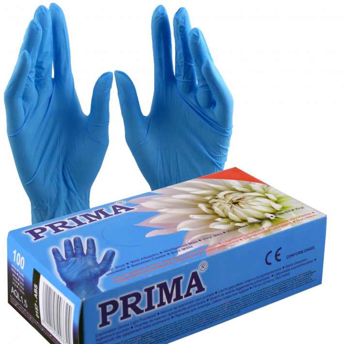 Manusi examinare PRIMA, vinil, usor pudrate - 100 bucati