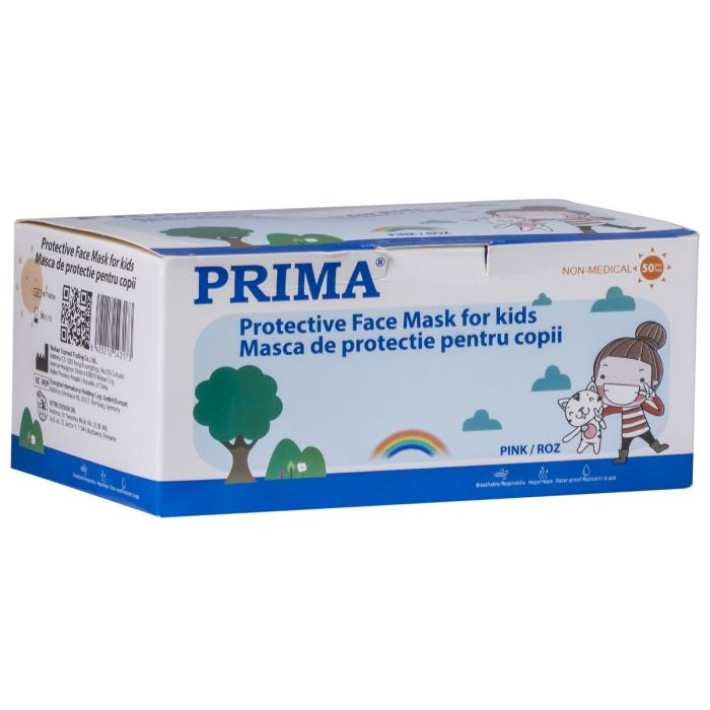 Masca medicala pentru copii, 3 pliuri, 3 straturi  - 50 bucati/pachet