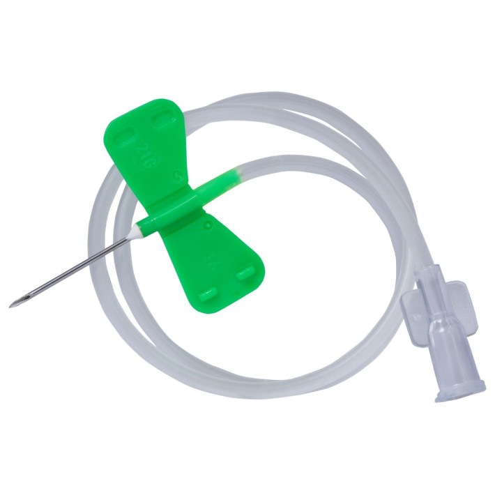 Microperfuzoare sterile (fluturasi) cu ac 21G - verzi - 100 bucati