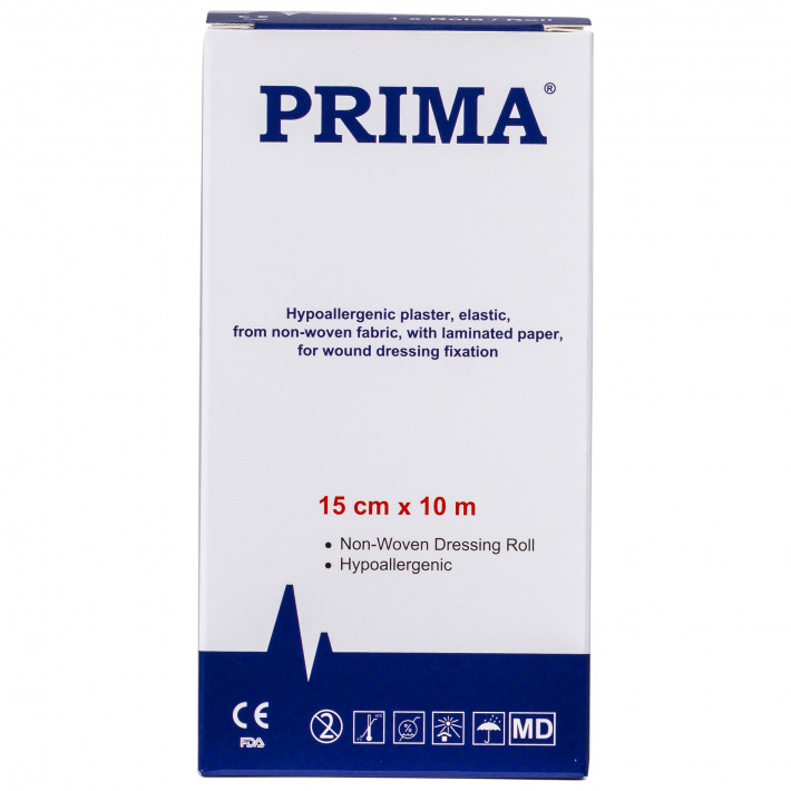 Plasture hipoalergen din netesut, elastic, pentru fixare pansamente pe intreaga lor suprafata 15cm x 10 m - 1 rola