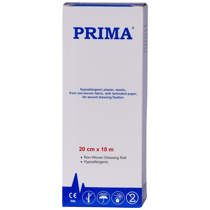 Plasture hipoalergen din netesut, elastic, pentru fixare pansamente pe intreaga lor suprafata 20cm x 10 m - 1 rola