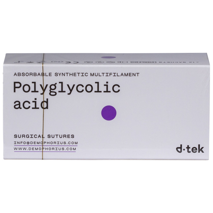 Sutura Acid Polyglycolic res 75cm 1/2 40mm USP 0 RC 12b