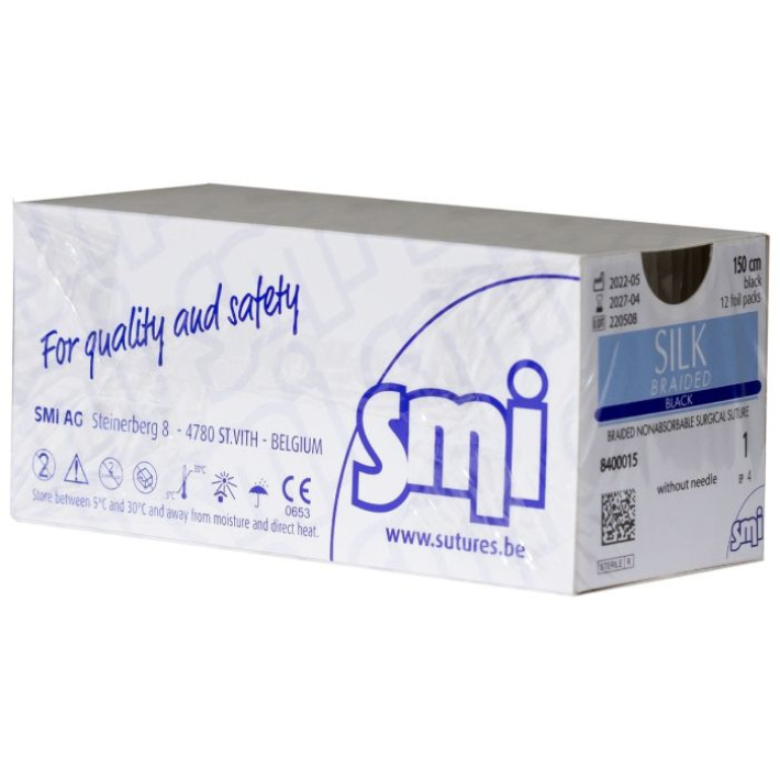 Sutura matase fara ac USP 1 150cm 12 buc/cutie