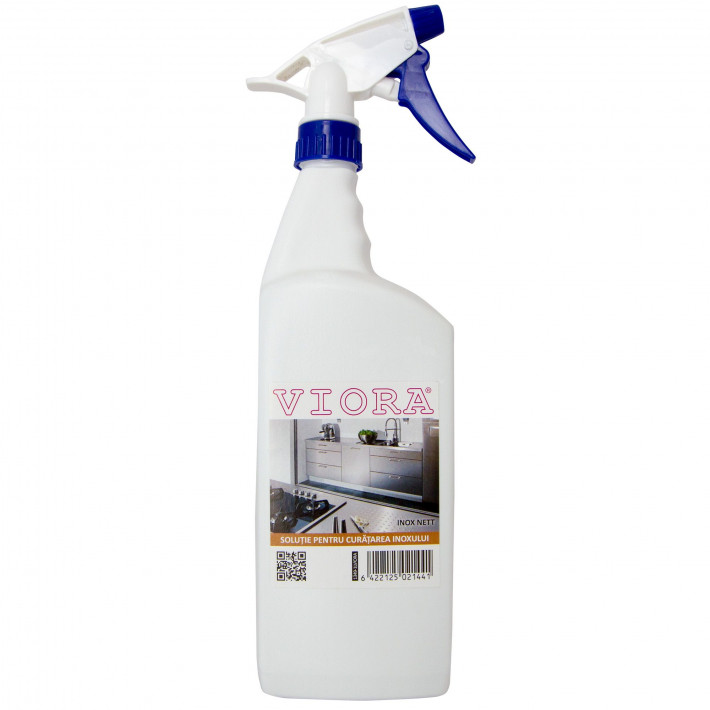 Solutie curatare Viora, suprafete din inox sau cromate, cu pulverizator - 1 litru