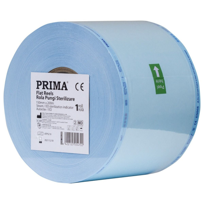 Rola de pungi pentru sterilizare PRIMA, 150mmx200m, autoclav/EO