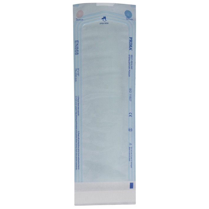 Pungi autosigilante sterilizare Autoclav/EO PRIMA, 75x250mm(55x200mm), 100 bucati