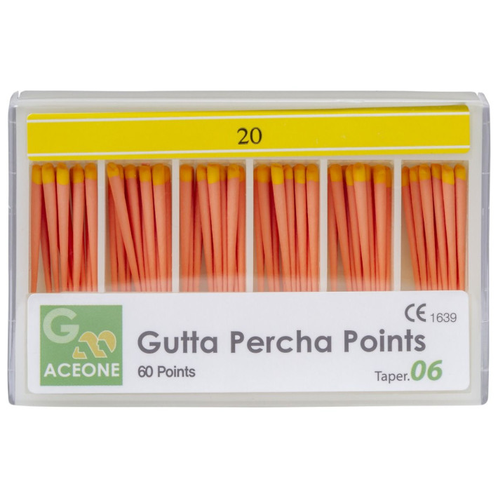 Conuri .6 Gutta Percha, galben, 20, 60 bucati