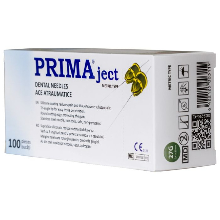 Ace atraumatice 27G, XL-0.41x35mm, filet metric - 100 bucati