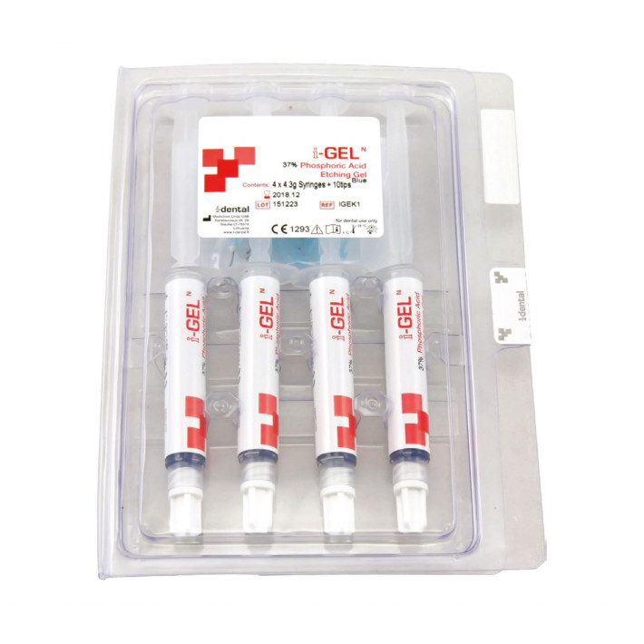 i-GEL Acid Demineralizant, pentru smalt si dentina, 4 seringix4.3gr, 10 varfuri