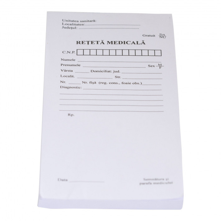 Retetar medical, A6, 100 file