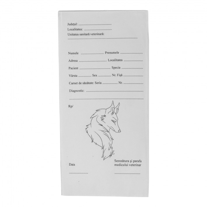 Retetar medical veterinar, A6, 100 file