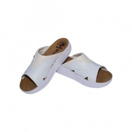 Papuci medicali anatomici ultra lejeri, piele ecologica, culoare ALB -125