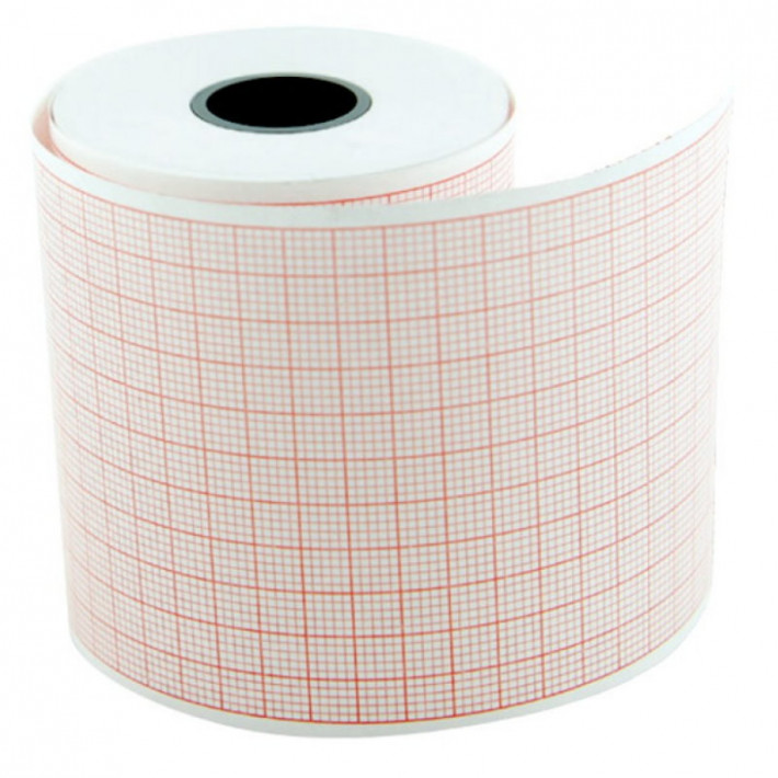 Hartie EKG (ECG) caroiaj rosu 120mm x 30m (5 ROLE)