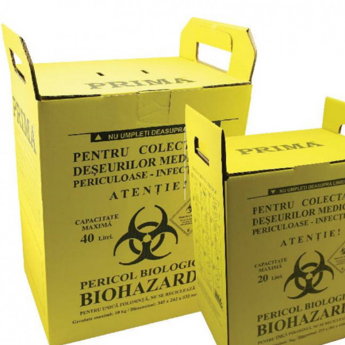 Cutie incinerare deseuri infectioase 40litri - 1 bucata