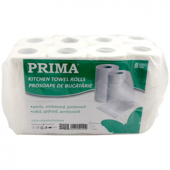 Prosoape din hartie PRIMA, 22cm, 2 straturi - 8 role/set