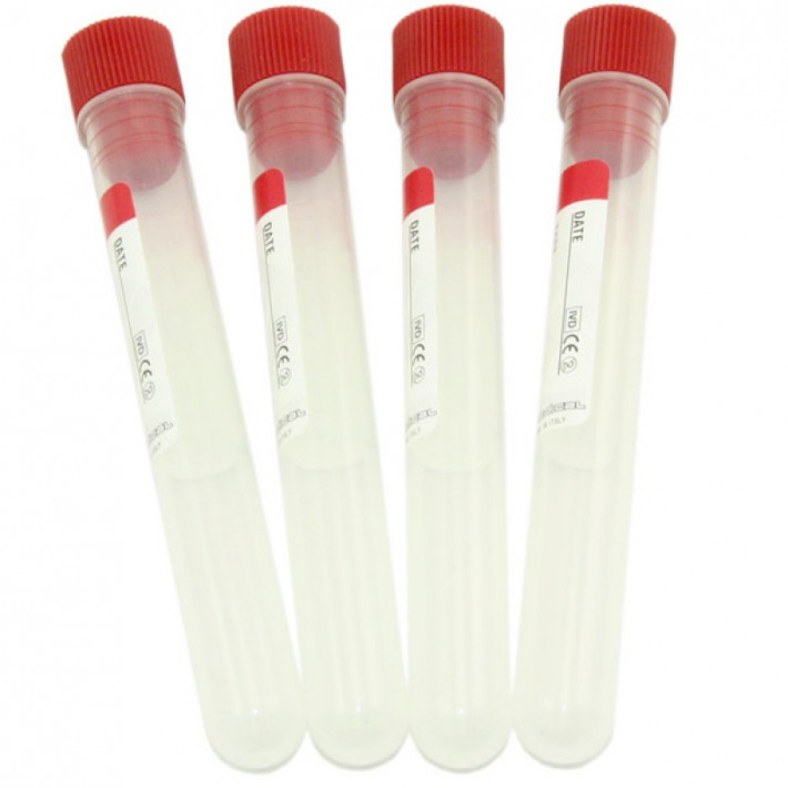 Eprubete cilindrice cu capat conic PS 16 x 100mm  10ml sterile - 100 bucati