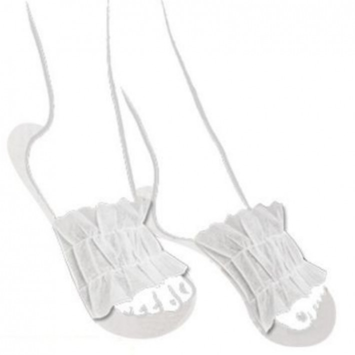 Papuci integral PRIMA, PPSB, deschisi la degete, alb - 50 perechi