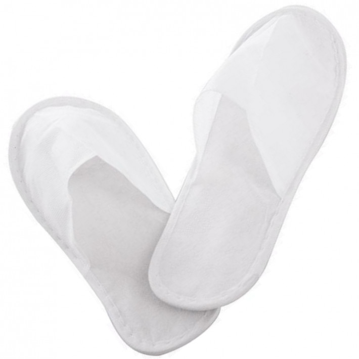 Papuci pentru hotel cu talpa EVA si fata din PPSB inchisi la degete, albi - 25 perechi